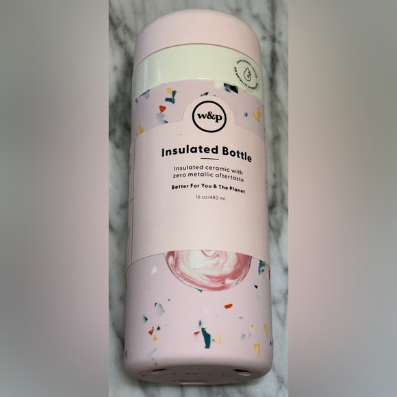 W&P Porter, 16 oz Insulated Ceramic Bottle, Blush Terrazzo - Picture 1 of 4